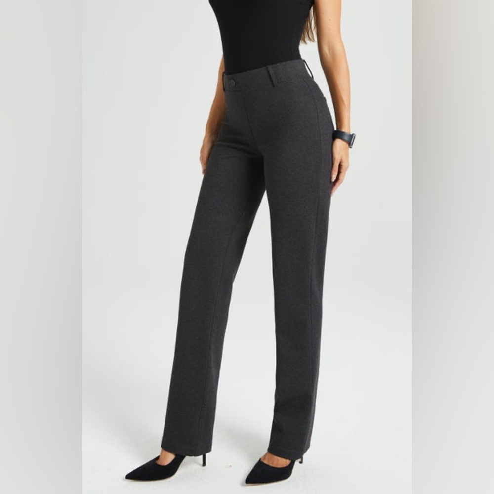 Betabrand Classic Dress Pant Yoga Pant Straight in Charcoal Grey Size XS Petite. - Picture 10 of 15